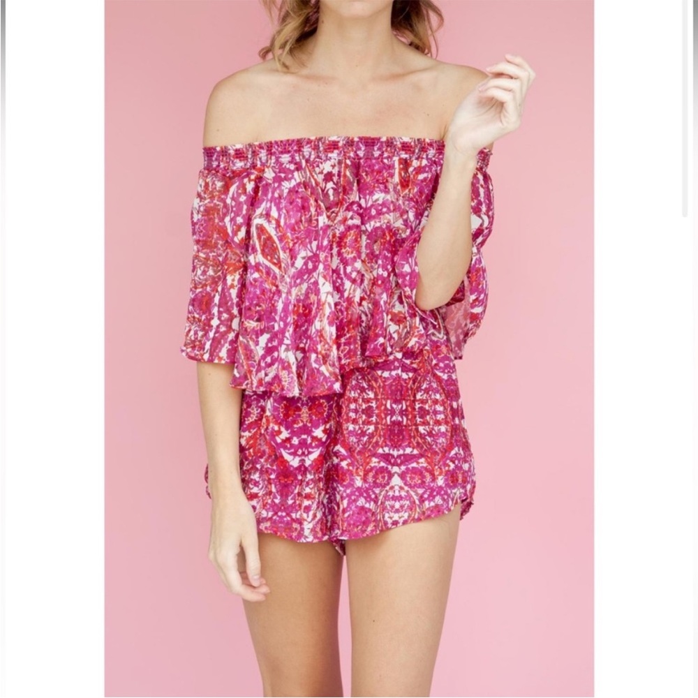 Show Me Your Mumu Off The Shoulder Rosarita Romper, S